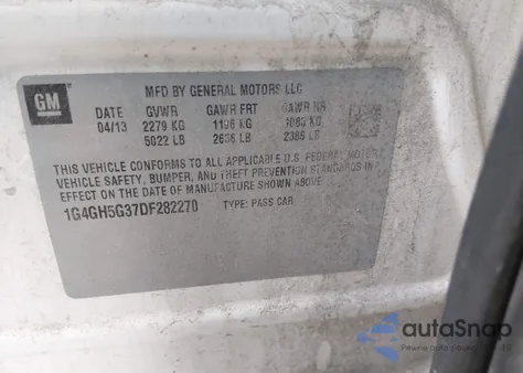 2016 Buick Regal Turbo z USA, uszkodzony, nr VIN 2G4GK5EXXG9124218